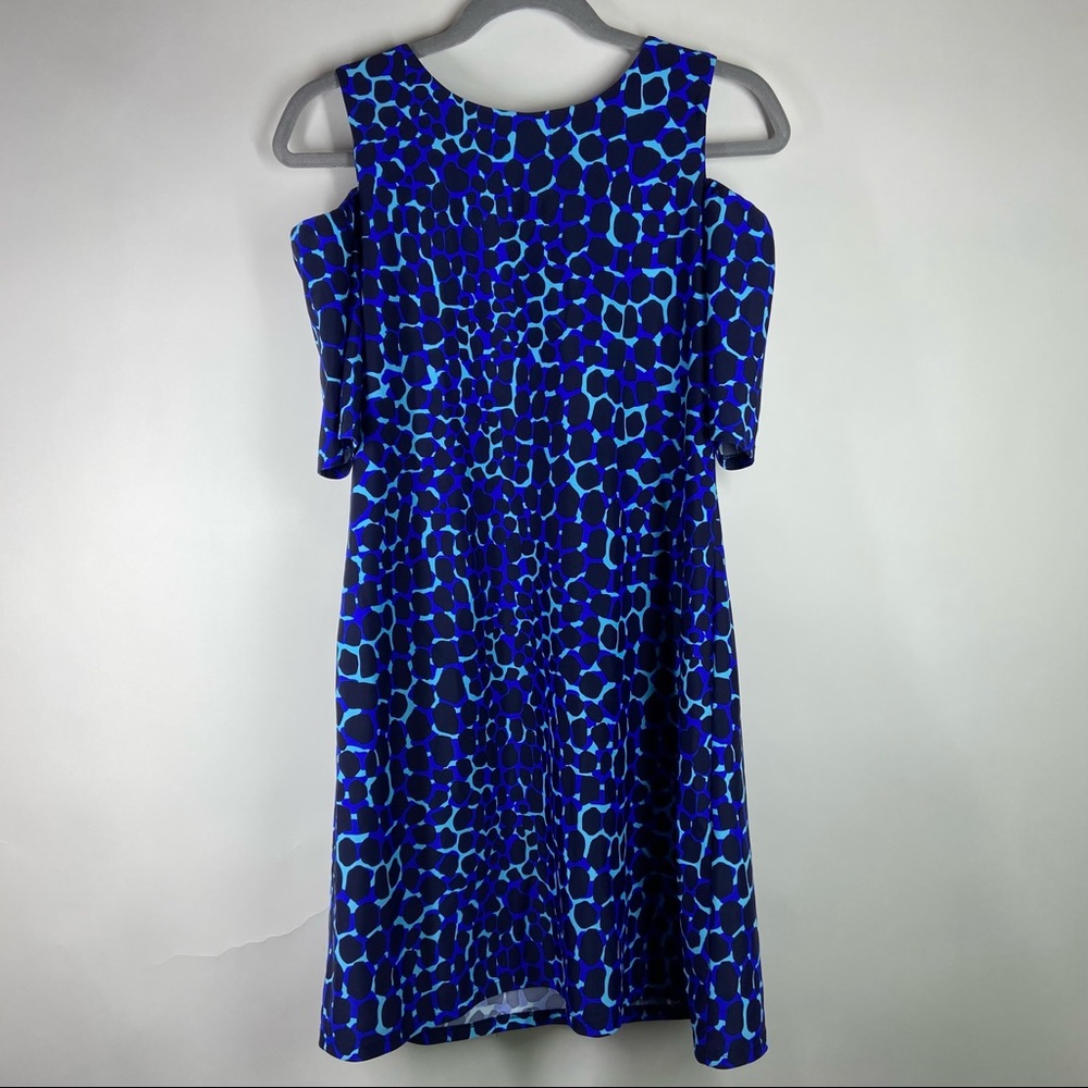 Jude Connally Natalie Dress XS Extra Small Spotted Giraffe Animal Cold Shoulder
